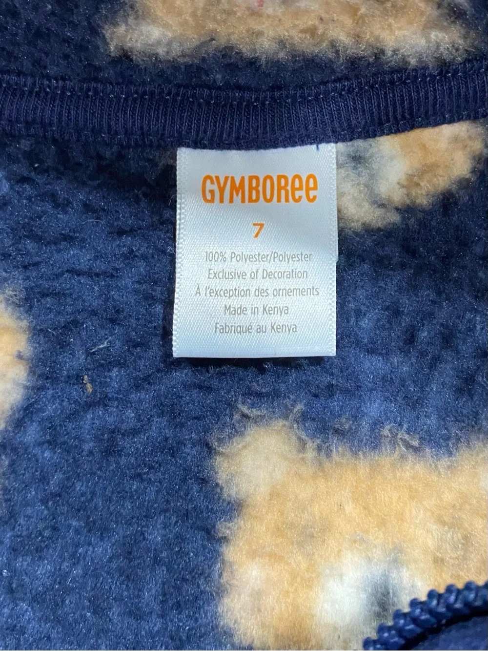 Gymboree Boys ‘Little Essentials’ Navy Bear Sherpa Half-zip Pullover Size 7